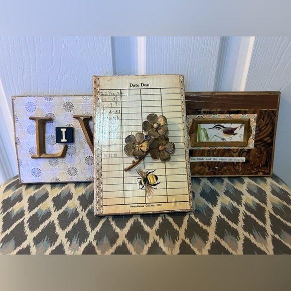 EUC Trio of Adorable Lori Siebert signs. 5x7 Library due date card, live, birds - Picture 9 of 9